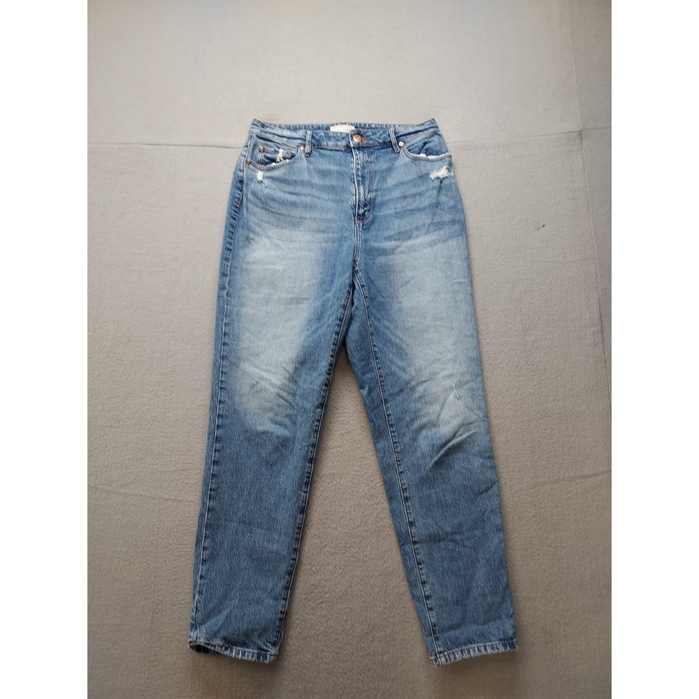 LOFT Women Jean 28/6 Blue Denim Mom High Rise Stretch Medium Wash‎ Relaxed Fit